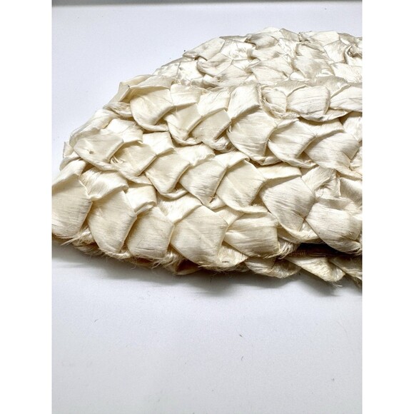 Vintage Ivory Satin Cocktail Hat‎ Luci Puci Floral Church Derby 1950s